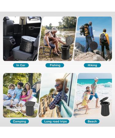 TRIPTIPS Upgrade XXL Retractable Portable Camping Toilet - Height Adjustable, Foldable & Collapsible Stool for Adults and Kids - Buy Online on GoSupps.com