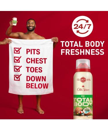 Old Spice Whole Body Deodorant for Men Total Body Deodorant Fiji Scent Aluminum Free Deodorant Spray for 24/7 Freshness // Dermatologist Tested Whole Body Deodorant 3.5 oz - Buy Online on GoSupps.com