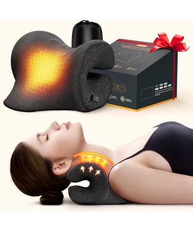 Famedio 3s Heated Neck Stretcher with Magnetic Therapy & Graphene Heating Pad - Pain Relief & Relaxation Device for TMJ, Migraine, Spine Alignment - No Smell, Black - Buy Online on GoSupps.com