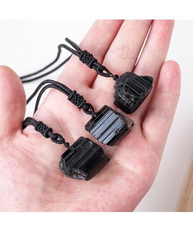 Crystal Necklace for Mental Health - Black Stone Spiritual Pendant for Meditation - Women's Pendant Necklaces for Working Home Shopping Dating Gathering Traveling Frifer - Buy Online on GoSupps.com