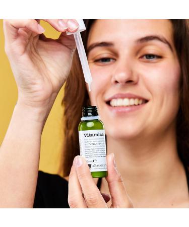 La Saponaria Vitamin C Face Serum - Brightening Hydrating Antioxidant Cream for All Skin Types - Natural Vegan Organic 30ml - Buy Online on GoSupps.com