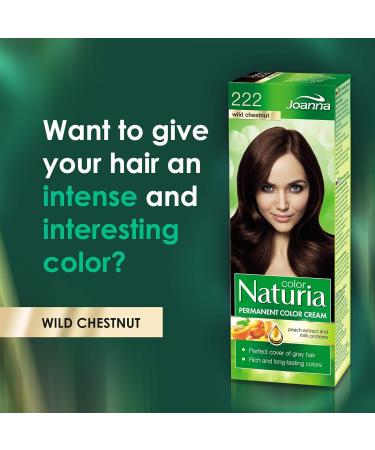 Joanna Naturia Color Permanent Hair Color Cream Goodness of Milk Proteins and Peach Extracts Premium-Quality Hair Dye Provides Soft and Lustrous Hair Long-Lasting Hair Colors Wild Chestnut - Buy Online on GoSupps.com