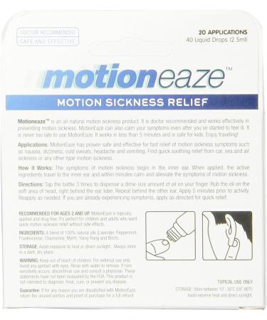MotionEaze Sickness Relief 2.5 ml - All-Natural Topical Liquid for Fast Relief - Buy Online on GoSupps.com