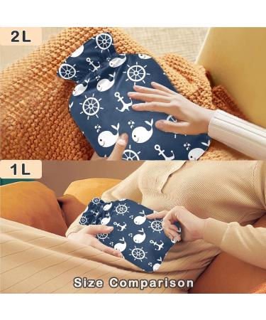 Naanle Whale Anchor Hot Water Bottle | 1L Transparent Heat Bottle for Bed & Pain Relief - Hand & Feet Warmer - Buy Online on GoSupps.com