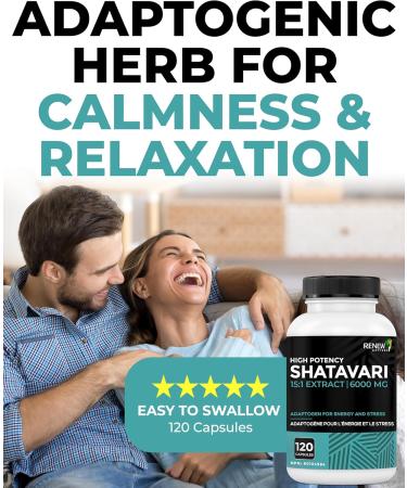 Renew Actives Shatavari Capsules Natural Adaptogen for Energy Vitality & Endurance Promotes Wellness & Resilience with Ayurvedic Herbs Organic Vegan Made in Canada 120 Capsules - Buy Online on GoSupps.com