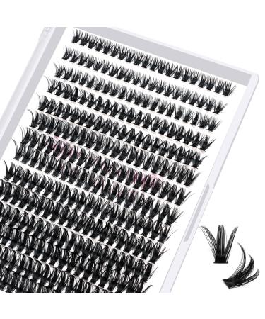 280 Pcs Individual Lashes 50D-D-0.07-14 Cluster Lashes C D Curl Wispy Lashes Bottom Lashes DIY Lashes At Home(50D-D-0.07-14) 14 mm 50D-D-0.07-Large