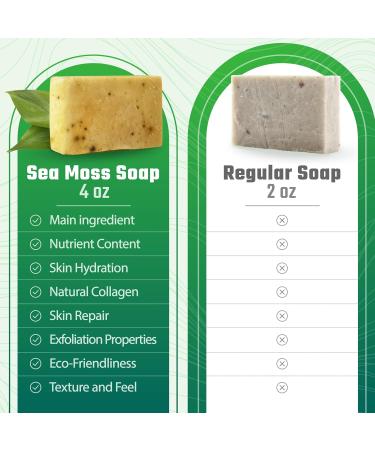 Detoxifying Sea Moss Soap - All-Natural Coffee Vanilla Coconut & Oatmeal Honey - Gentle for Sensitive Skin | Perfect Gift for Men & Women - Buy Online on GoSupps.com