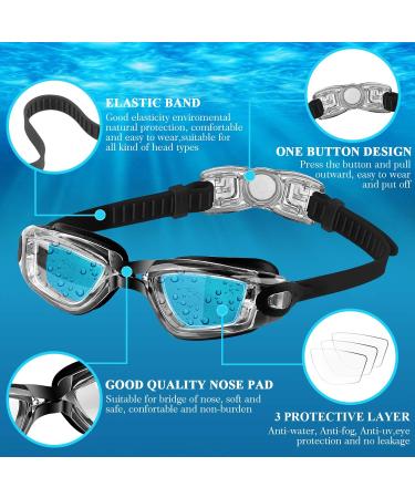 Cooloo Swimming Goggles for Kids | 2-Pack Anti-Fog & Leak-Proof | Black/Blue & Black/Clear Lens | Ideal for Boys & Girls Age 3-15 - Buy Online on GoSupps.com