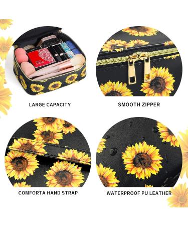 MAGEFY 3 Piece Sunflower Cosmetic Bag Set | Stylish Travel Makeup Pouch | International Shipping Available - Buy Online on GoSupps.com