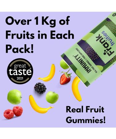 FRANK FRUITIES Immunity Gummies - Elderberry & Zinc Supplement | 95% Real Fruits - Boost Immune System | Sugar & Nasties Free - 80 Vegan Gummies - Buy Online on GoSupps.com