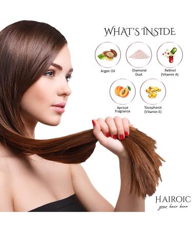 HAIROIC Hair Serum with Vitamin E, Moroccan Argan Oil - Heat Protector, Strengthen, Repair, Control Frizz, Shine - Anti Frizz Serum (2.02 fl oz) - Buy Online on GoSupps.com