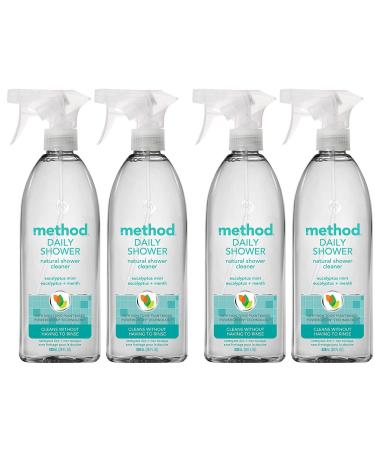 Method Naturally Derived Daily Shower Cleaner Spray, Eucalyptus Mint, 28 Ounce (4 pack)