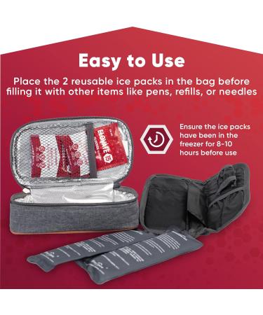 Elovate 15 Insulin Cooler Bag - Diabetic Supplies Organizer with Reusable Ice Packs - Travel Case for Easy Carry - Diasan Enterprises LLC - Buy Online on GoSupps.com