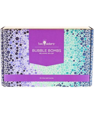 Two Sisters Spa 6 Relaxing Bubble Bath Bombs - 5oz Large Fizzies for Women, Teens & Kids. Lavender Eucalyptus Variety Pack - Moisturizing, Colorful, Aromatic & Bubbly - Buy Online on GoSupps.com