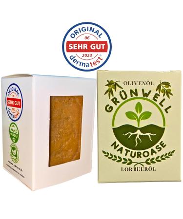 Gr nwell Naturoase Aleppo Soap 200g - Natural Olive Oil & Laurel Oil Soap for Face Body & Hair | Dermatest Excellent - Buy Online on GoSupps.com