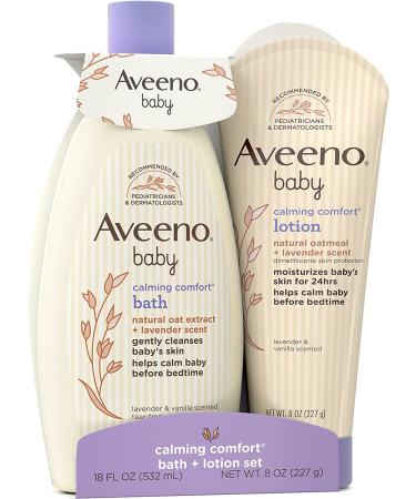 Aveeno Baby Calming Comfort Bath & Lotion Set  Night time Baby Skin Care Products with Natural Oat Extract  Lavender & Vanilla Scents  Paraben-Free  2 Items - Buy Online on GoSupps.com