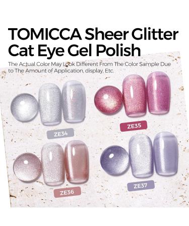 Shop Tomicca Cat Eyes UV Nail Polish Set - 4 Glitter Pink Gel Colors Shellac & UV Gel for Beginners & DIY Home - Buy Online on GoSupps.com