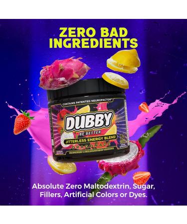 Dubby Gamer Energy Drink Powder - Sugar Free Jitter-Free Nootropic Energy | Dragon Fruit Pink Strawberry Lemonade | 30 Servings - Buy Online on GoSupps.com