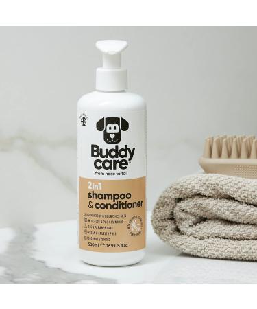BuddyCare 2in1 Shampoo & Conditioner for Dogs - Aloe Vera & Pro-Vitamin B5 (500ml x3) - Practical Pet Care Solution for Healthy Coats - Buy Online on GoSupps.com