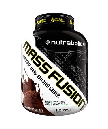 Nutrabolics Mass Fusion Hardcore Bulking Formula Gainer - Gain Weight - Bulk Up - 950 Clean Calories - Sweet Potato - Quinoa - Time-Release Protein - MCT - No Amino Spiking - Extreme Chocolate - 5 lb Extreme Chocolate 5 Po