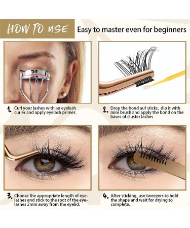 Cluster Lash Glue 5ml - Long Lasting Waterproof Eyelash Extension Bond for DIY Lash Clusters - Clear Lash Glue with Micro Brushes - B&Q LASH - Buy Online on GoSupps.com