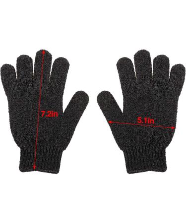 6 Pairs Exfoliating Gloves - Premium Black Scrub Wash Mitt for Bath/Shower - Spa Exfoliation Accessories for Men and Women - Buy Online on GoSupps.com