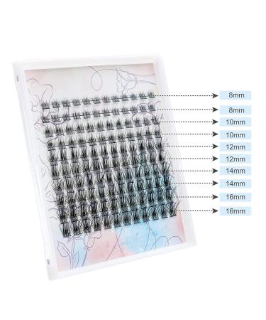 Diy False Eyelash Extensions 120 Pcs Mixed Lash Clusters - Natural Look Wispy Lashes 8-16mm - Buy Online on GoSupps.com