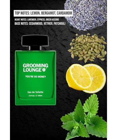 Grooming Lounge Men's Fagrances Eau de Best Perfume for Men - Features Energizing Notes of Lemon Bergamot Cardamom and Patchouli - Travel Size Perfume 3.4oz (You're So Money) - Buy Online on GoSupps.com