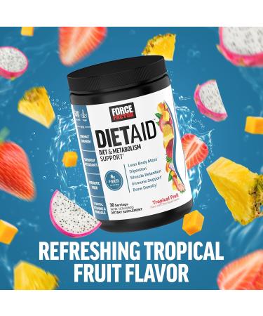 Force Factor Diet Aid Powder Metabolism Booster & Diet Support Supplement for Lean Body Mass with 15x More Absorbable Chromium Refreshing & Delicious Tropical Fruit 30 Servings - Buy Online on GoSupps.com