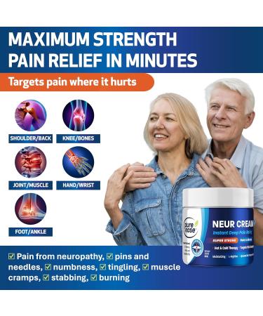 Neuropathy Pain Relief Cream 2oz - Maximum Strength Fast-Acting Nerve Pain Relief for Hands Legs Toes | Natural Ingredients & Liposomal Technology - Buy Online on GoSupps.com