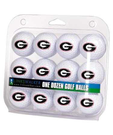 LinksWalker ProVictory Collegiate Logo 1 Dozen Golf Ball Pack On-Ball Alignment Arrows Georgia Bulldogs