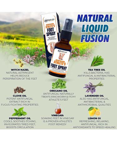 Natrulo All Natural Athlete s Foot Spray - 1oz Liquid Antifungal Itch Relief - Vegan Essential Oil Remedy for Fungus Treatment and Skin Healing - Buy Online on GoSupps.com