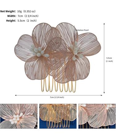 Bridal Hair Comb Bridal Wedding Hair Accessories Vintage Plate Hair Comb Vintage Headdress 7x5.5cm Gold - Buy Online on GoSupps.com
