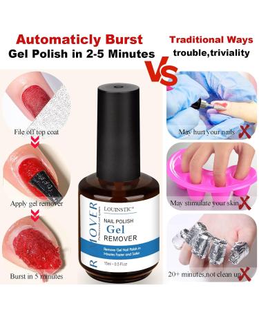 LOUINSTIC Gel Nail Polish Remover - Fast 2-5 Minute Gel Polish Removal (2pcs) | Nail Polish Remover Tool Included - Buy Online on GoSupps.com