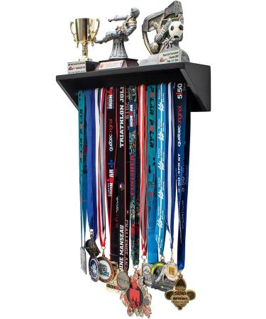 Paisa Home - Medal Hanger & Trophy Shelf | Black Medal Display Rack with Shelf - Buy Online on GoSupps.com