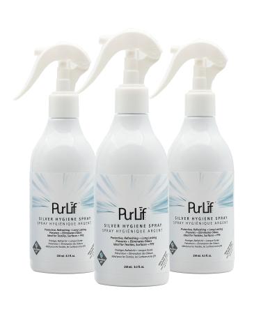 PurLif Silver Hygiene Mask Fabric Surface Spray and Deodorizer (3-Bottle Value Pack)