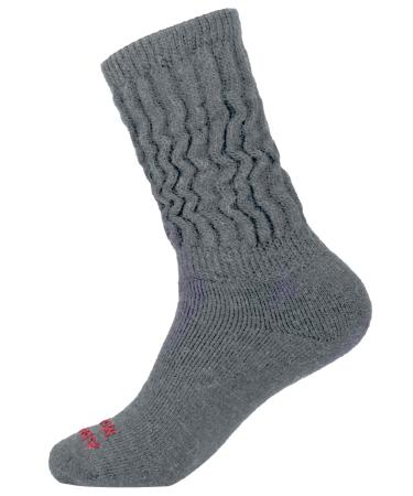 Alpacas of Montana Therapeutic Alpaca Socks - Mid Calf - Diabetic Neuropathy Large Calves - 5 Colors (Gray Small)