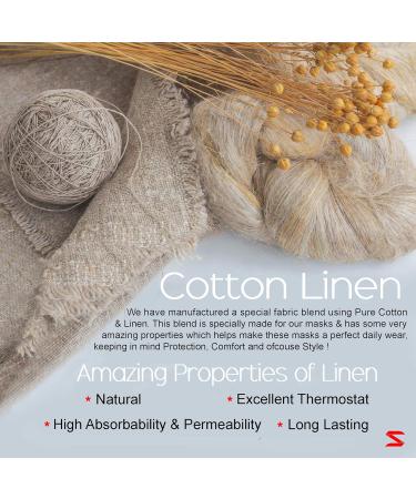 Cotton Linen Anti-Pollution Face Mask - 3 Layered Adjustable Washable & Reusable (Mud & Leaves) - International Shipping Available - Buy Online on GoSupps.com