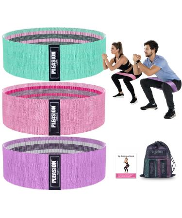 Fabric Resistance Bands for Working Out 5 Levels Booty Bands for Women Men Cloth Workout Bands Resistance Loop Exercise Bands for Legs Butt at Home Fitness Yoga Pilates Purple/Pink/Green