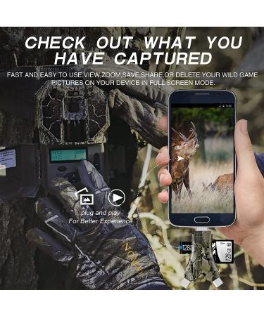Trail Camera Viewer SD Card Reader - 4 in 1 Memory Card Reader for iPhone & iPad - View Hunting Game Camera Photos/Videos on Smartphone - Buy Online on GoSupps.com