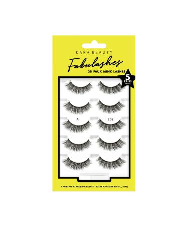 KARA BEAUTY FABULASHES 5 IDENTICAL PAIRS Multi-pack 3D Faux Mink False Eyelashes - Style KA5202 - Buy Online on GoSupps.com