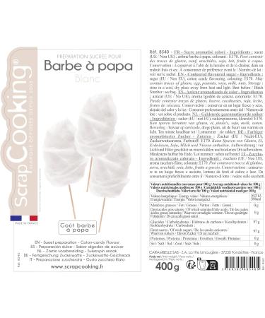 ScrapCooking 8540 White Candy Floss Sugar 400 g Sweet Candy Floss Mix for 25 Cotton Candy Floss Machine for Birthday Wedding - Buy Online on GoSupps.com