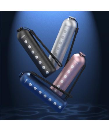 Buy 7 Day Aluminum Pill Organizer - Cute Travel Pill Box for Vitamins & Supplements - Weekly Pill Holder in Blue - Buy Online on GoSupps.com