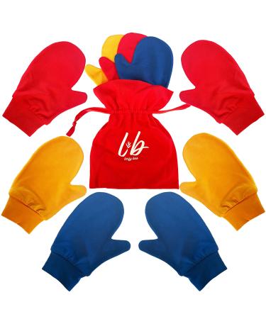 Bamboo Mittens for Eczema Age 1-2 Kids Dry Skin Eczema Gloves Overnight Moisturizing for Children 3 Pairs 1 - 2 Year