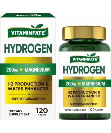 Hydrogen Water Tablets with Magnesium & Electrolytes 120 Tablets | H2 Molecular Hydrogen Supplement to Support Energy Brain Health Metabolism & Healthy Aging 120 Count (Pack of 1) - Buy Online on GoSupps.com