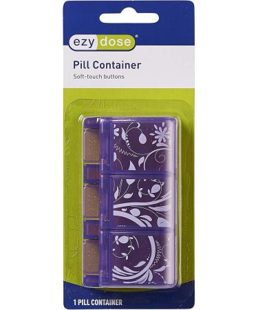 Ezy Dose Soft Touch 3 Compartment Pill Case - BPA Free Medicine Planner & Vitamin Organizer | Easy to Use 2XL Compartments for International Shipping - Buy Online on GoSupps.com