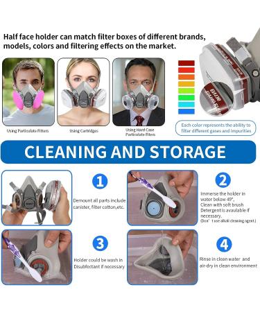 Mionyl Reusable Half Face Cover with Extra Filters - Paint Face Cover for Painting Machine Polishing Welding and Other Work Protection - Buy Online on GoSupps.com