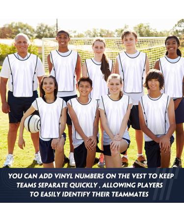24 Pack Mercerized Fabric Scrimmage Soccer Pinnies Vests - Youth & Adult Sports Training Jerseys - Black/White - Buy Online on GoSupps.com