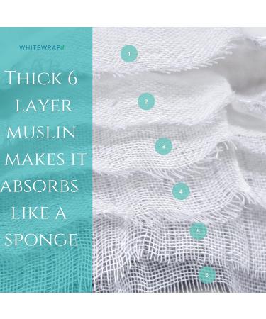 WHITEWRAP Muslin Washcloths 12x12 10-Pack - 100% Organic Cotton Soft Baby Towel Set - Buy Online on GoSupps.com