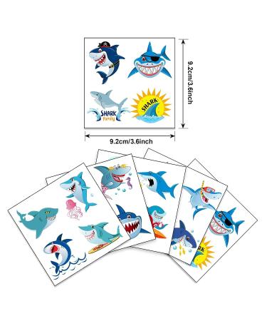 Valoin Shark Temporary Tattoos- Ocean Sea Themed Decor for Baby Shower & Birthday Party - Buy Online on GoSupps.com